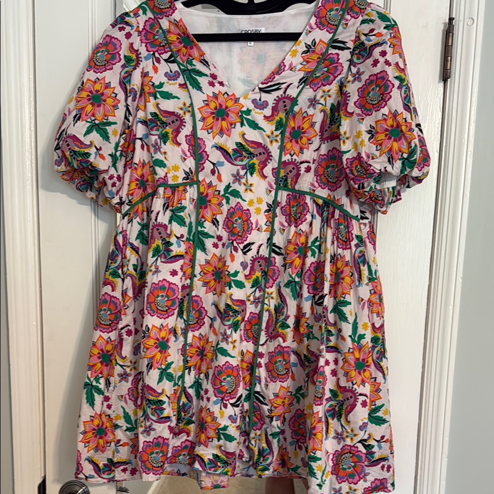 Crosby By Mollie Burch Floral Mini Dress - Pink, Orange, Green